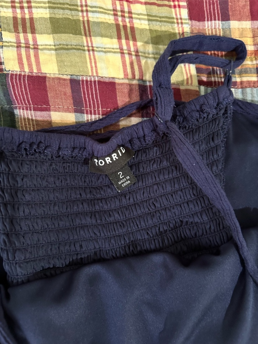 torrid Navy Smocked Maxi Dress with Spaghetti Straps - Picture 4 of 9